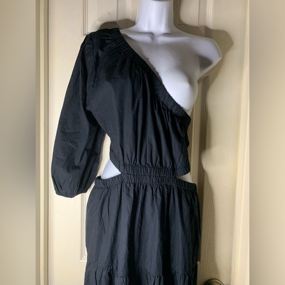 The Drop Women's April One Shoulder Cut-Out Tiered Midi Dress - Picture 4 of 10